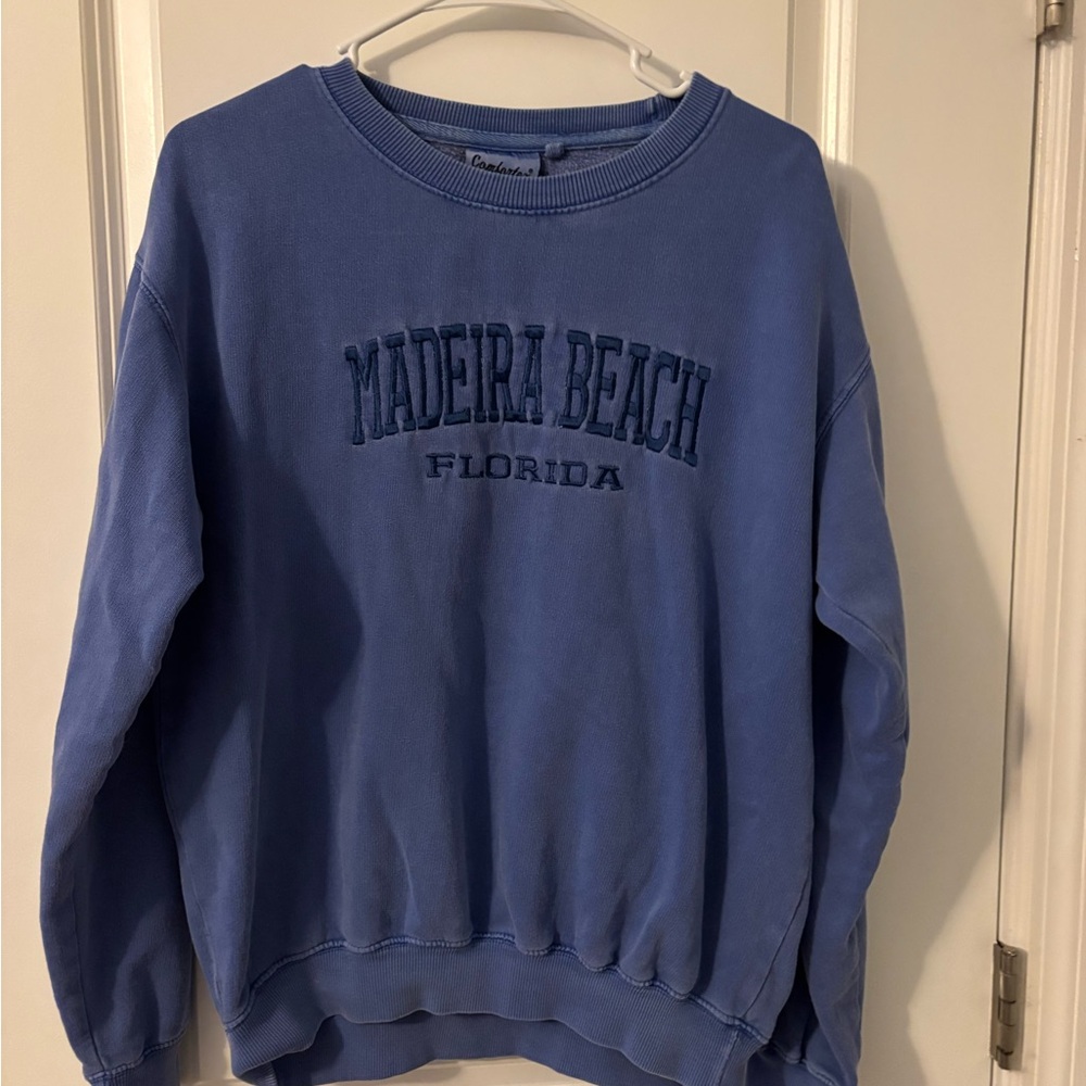 Comfortex Blue Madeira Beach Sweatshirt, Sz M